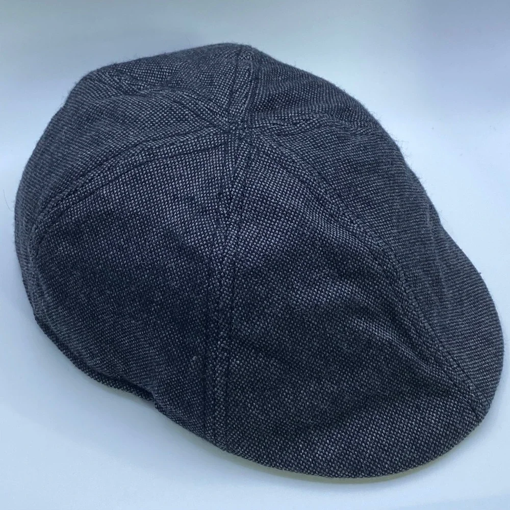George Vintage Y2K Gray Newsboy Cap Ivy Driving Hat Flat Cap Wool Blend Grey